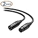 Cable Matters 2-Pack Premium XLR to XLR Cables - 25ft, Male to Female Microphone Cable, Oxygen-Free Copper (OFC) Mic Cord, Black