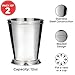 Klikel Mint Julep Cup Classic Beaded Trim Border Moscow Mule Kentucky Derby Julep Set of 2 – Stainless Steel 12oz