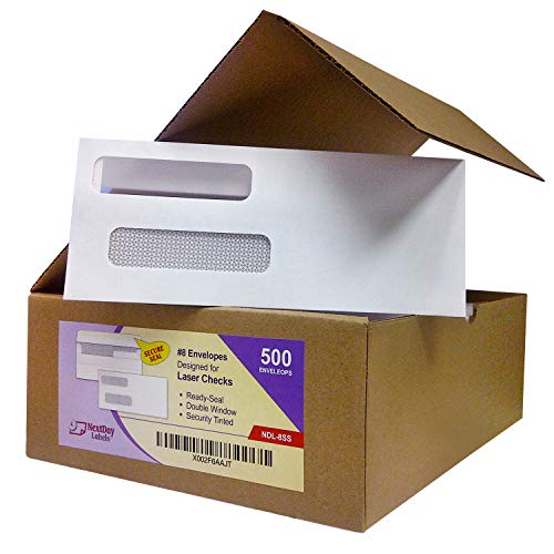Box of 500 Number 8 Envelopes, Size fits QuickBooks