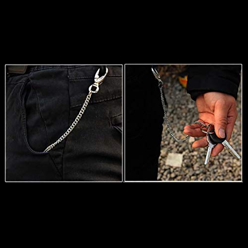 newtro Wallet Chain Stainless, Wallet Purse Chain Key Chain with Chain for Biker Trucker Motorcycle Pants Jean, Silver 16" for Men Women ST01 - Thumbnail 5