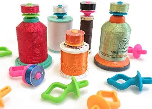 Smartneedle Original BOBBINIS Bobbin Holders (36 pcs) Storage Thread Bobbins on top of Thread spools | Works with L,M and A bobbins |Great for Embroidery, Quilting and Sewing Thread