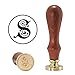Letter S Wax Seal Stamp, Mornajina Vintage Gothic Wooden Handle Brass Head Alphabet Initial Sealing Stamp