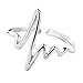 QIAMNI 925 Sterling Silver Heart Beat Electrocardiogram Wave Ring Christmas Women Girls Birthday Gift