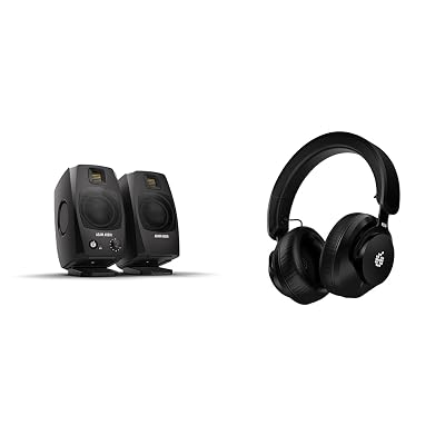 ADAM Audio D3V Active Desktop Monitoring System with USB-C Connection (Pair, Black) H200 Closed-Back Headphones