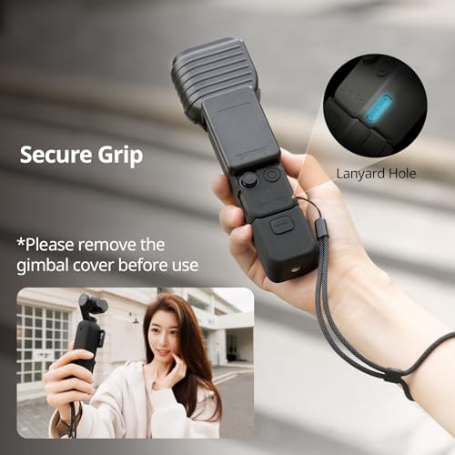 SMALLRIG Kit de funda protectora para DJI Osmo Pocket 4, carcasa rígida y de silicona 2 en 1, carcasa protectora integrada para el gimbal, antitorsión, con correa para la muñeca - 6005