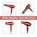 JINRI Hairdryer Negative Ionic Blow Dryer 1875w Professional Salon Light Weight Hairdayer Low Noise with Concentrator Patent Red