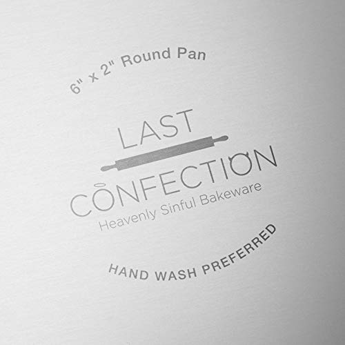 Last Confection 2-Piece Round Cake Pan Set - 6" x 2" Deep Aluminum Pans