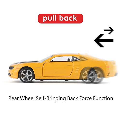 TGRCM-CZ 1:36 Scale Chevrolet Camaro Car Model Kits to Build for Kids,Alloy Pull Back Vehicles Toy Car for Toddlers Kids Boys Girls Gift - Thumbnail 2
