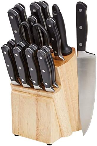 AmazonBasics Bloc de couteaux 18 pièces haut de gamme