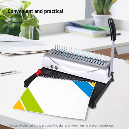 MANYUK 21Holes Binding Machine, Comb Binding Machines with 100PCS Comb Bindings Spines, 450 Sheets Book Binder for Letter Size, A4, A5 Paper