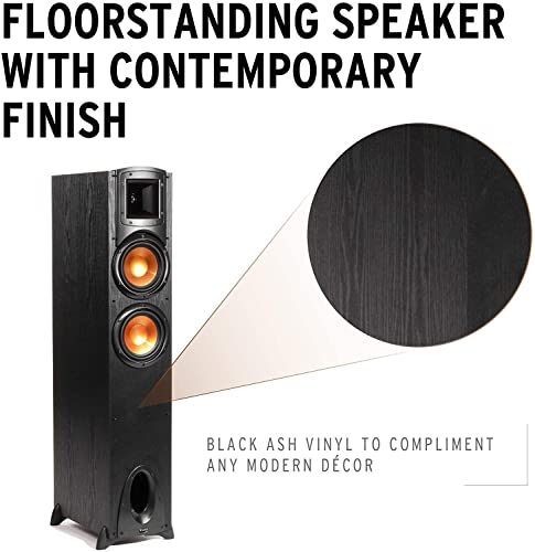 Klipsch Synergy Black Label F-200 Floorstanding Speaker with Proprietary Horn Technology, Dual 6.5” High-Output Woofers, with Room-Filling Sound in Black