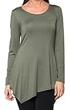 Free to Live Long Asymmetrical Handkerchief Hem Fitted Tunic