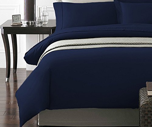 Spirit Linen Hotel 5Th Ave New York Collection 2-Piece Luxurious Ultra Soft Duvet Cover with Pillow Cases, Twin, Navy