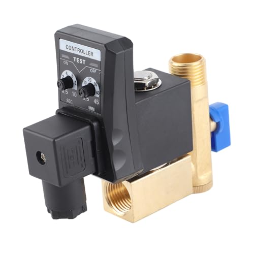Automatic Electronic Brass Exhaust Valve, Automatic Drain Valve G1/2 DN15 Electronic Automatic Drain Valve for Condensed Air Compressor (AC230V) (230V)
