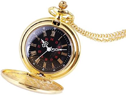 Vaycally Pocket Watch Vintage Quartz Hanging Table Large Pocket Watch Gold Two Faces Roman Face Memorial Table