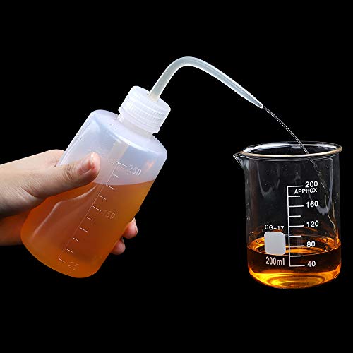 SUPERLELE 6pcs LDPE 250ml 8.5oz Safety Wash Bottle, Plastic Squeeze Bottle Medical Label Tattoo Wash Bottle