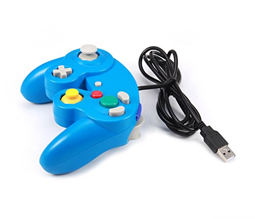 Mekela 5.8 feet Classic USB Wired NGC Controller Gamepad resembles Gamecube for Windows PC MAC (USB Blue) - Thumbnail 2