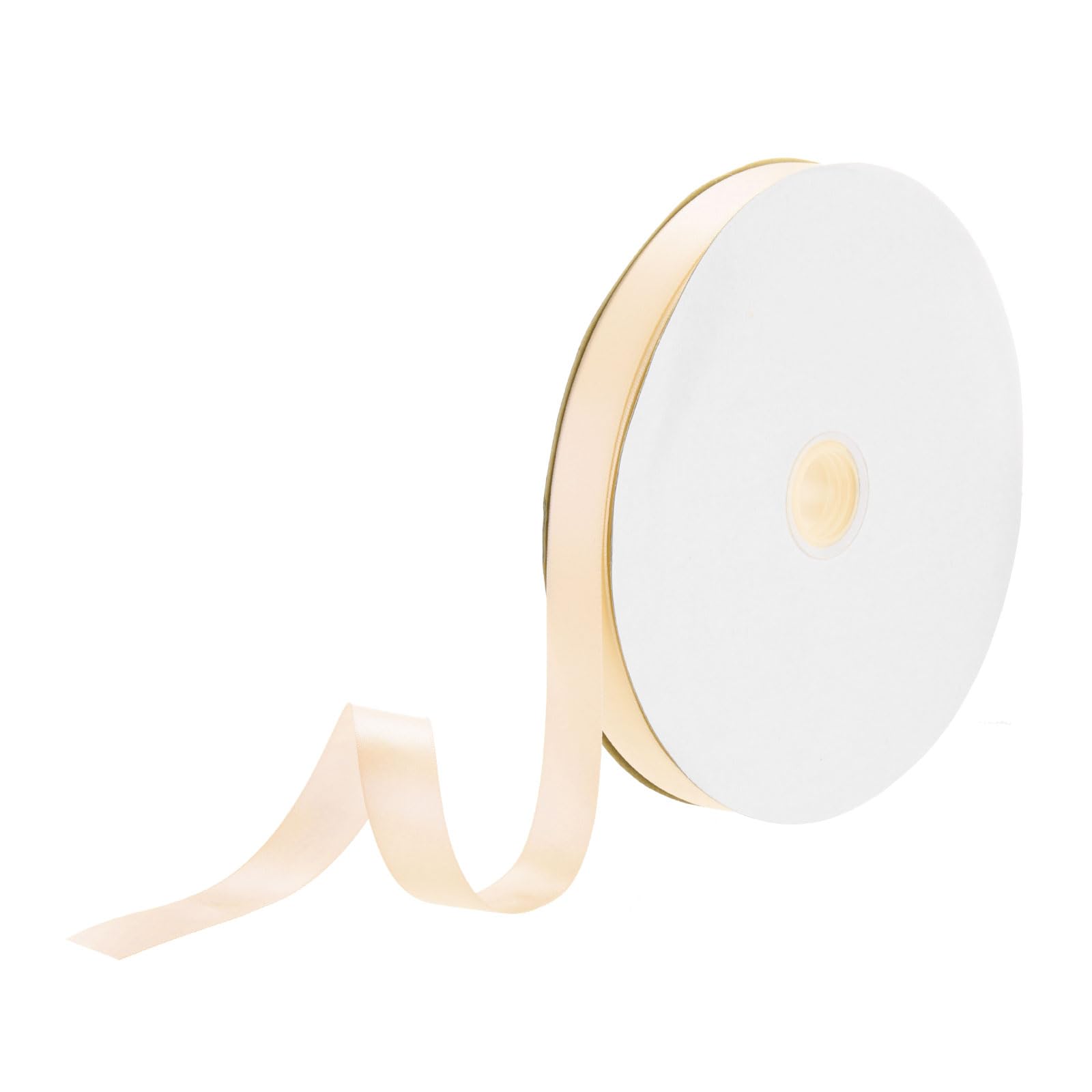 DMiotech 15mm Satin Ribbon 91m/300ft Thin Double Face Fabric Grosgrain Ribbon for Gift Wrapping Floral Hair Flower Bouquet, Apricot