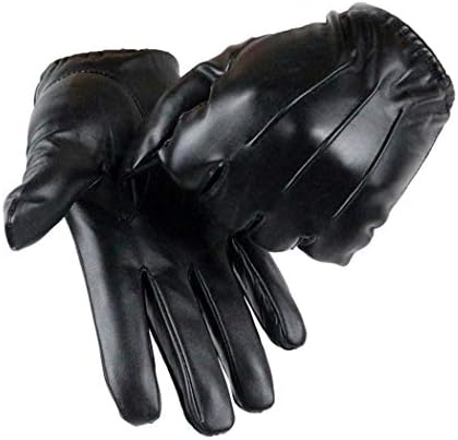 Harssidanzar Mens Thin Unlined leather police duty gloves GM031