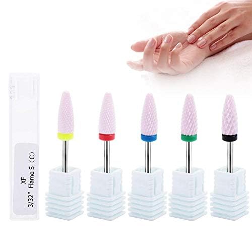 Nail Drill Bits, Professional Nail Polisher Nail Manicure Tool Ceramic Cylinder Nail Manicure Tools Excellent for Grinding Polishing Peeling Drilling Carving Nair Art Tools (Perfect Polisher Set)