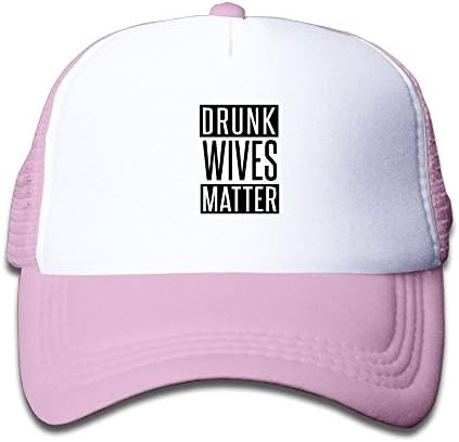WLF Boys&amp;Girls Drunk Wives Matter-01 Kids Adjustable Mesh Hat Trucker Cap