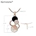 Kemstone Rose Gold Crystal Accented Sea Shell Pendant Necklace Women Birthday Gift Jewelry,15 Inches