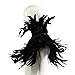Homelix Gothic Black Natural Feather Cape Shawl with Choker Collar
