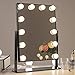 Chende Glossy Black Lighted Vanity Mirror with Dimmable LED Bulbs, Hollywood Style Makeup Mirror with Lights for Touch Control Design, 3 Different Lighting Settings (4030 Black)