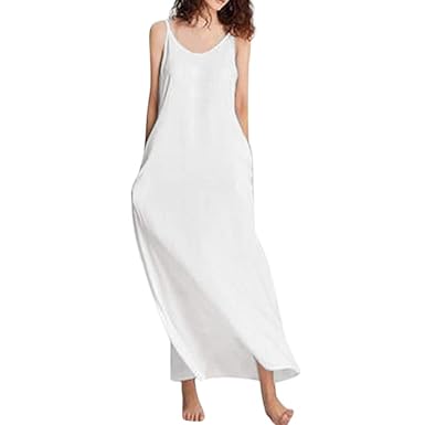Tuduz Femmes Mid Dress O Cou Casual Plage Longue Robe Longue