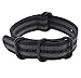 ArtStyle Watch Band with Ballistic Nylon Material Strap and High-End Black Buckle (Matte Finish Buckle) (Black/Grey, 22mm)