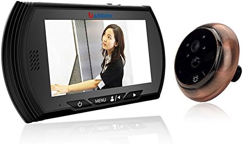 Danmini 4.3inch HD Screen Monitor 140 Degree Wide Angle Digital Door Viewer Doorbell with PIR Motion Detection Security Camera Cam IR Night Vision