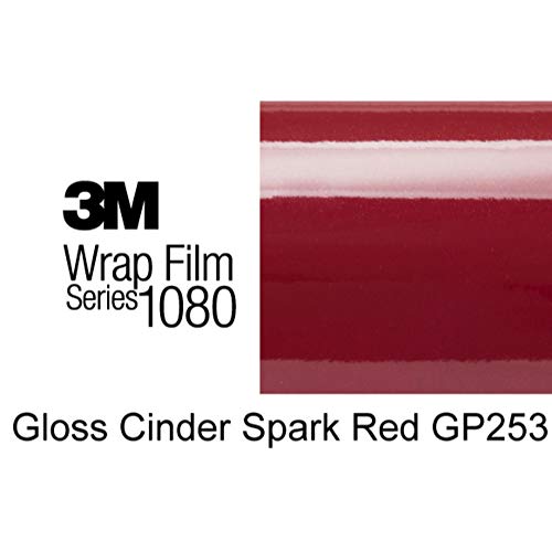 3M 1080 Gloss Cinder Spark Red | GP253 | Vinyl CAR WRAP Film (5ft x 2ft (10 Sq/ft)) w/Free-Style-It Pro-Wrapping Glove