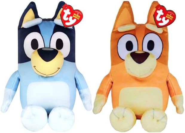 TY Bluey Beanie Babies Set of 2 Bluey and Bingo 17cm Plush Toys