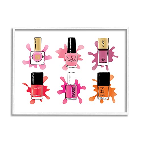 Stupell Industries Splash Paint Nail Polish Glam Pink Purple Orange