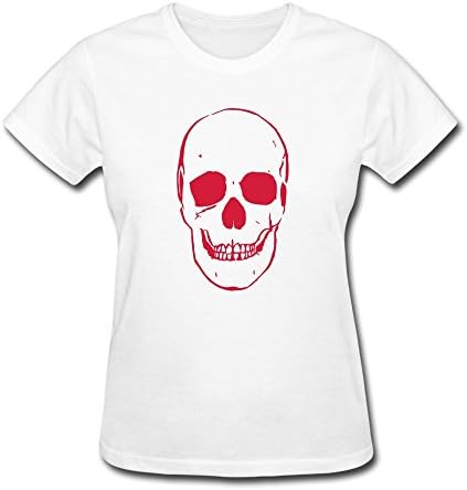 Handmade Women Skull Deaths Head Skeleton Hacker Tee White