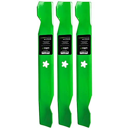 8TEN LawnRAZOR Blade Set for Craftsman Husqvarna Poulan AYP 50 Inch Deck 137380 156468 532137380 Hi-Lift 3 Pack