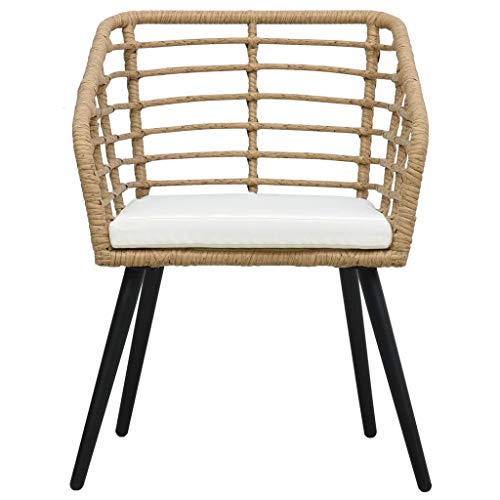 vidaXL Bistroset 3-TLG. Balkonset Sitzgruppe Gartenmöbel Rattanmöbel Gartenset Balkonmöbel Sitzgarnitur Gartengarnitur Poly Rattan Eichefarben – Bild 4