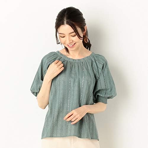 Amazon アルシーヴ 前後2way刺繍入りブラウス Green 02 シャツ ブラウス 通販