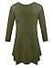 BELAROI Plus Size Tops for Women Fall Tunic Tops to Wear with Leggings 3/4 Sleeve Casual Swing Loose T Shirts Blouse(2X, Army Green)