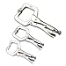 MAXPOWER Heavy Duty Locking C-Clamp Set - 11 Inch and 6 Inch 3-Piece Nickel Plated C-Pliers With Swivel Tips