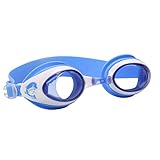 Swim Goggles for Kids Anti-Fog PC Clear Lens,Adjustable Strap with S,M,L Nose Bridge - Blue,Black,Pink,Red Swimming Pool Accessory for Children,Juniors and Teens.