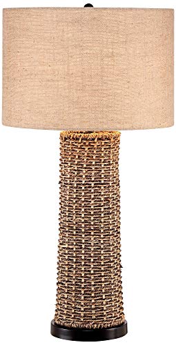 Coastal-Table-Lamp-Woven-Seagrass-Burlap-Drum-Shade-for-Living-Room-Family-Bedroom-Bedside-Nightstand-Office-360-Lighting Coastal Table Lamp Woven Seagrass Burlap Drum Shade for Living Room Family Bedroom Bedside Nightstand Office - 360…