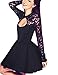 Little Hand Womens Casual Prom Sexy Short Lace Party Bodycon Slim Dress, Black2, Small