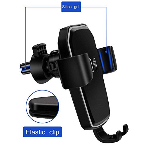 VOVI Wireless Charger Holder for 2-in-1 Car 360° Rotation Vehicle Charger Gravity Sensor Snap-Type Outlet Universal iPhone Samsung Wireless Fast Charger