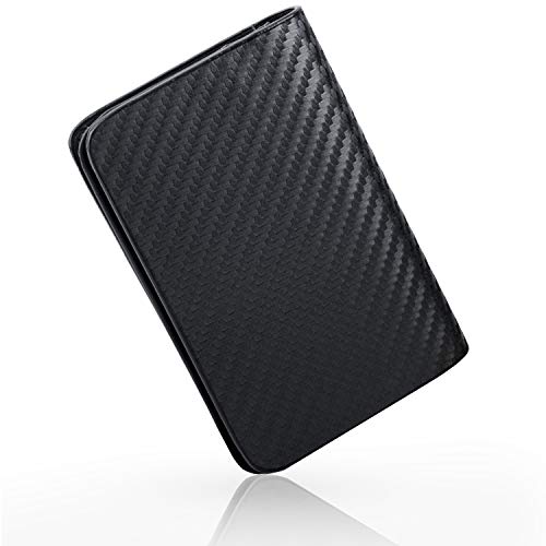 ABRONDA Carbon Fiber Business Card Case,Slim Biz Business Name Card Holder Wallet Credit Card with RFID,ID Case/Holder for Men & Women - Keep Your Business Cards Clean- Black - Thumbnail 6