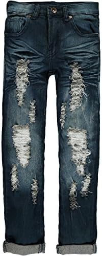Lavo Girl Girls' Distressed Fashion Denim Jean (16, Dark Wash Destroyed)