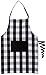 DII Unisex Buffalo Check Kitchen Collection, Classic Farmhouse Chef Apron, One Size, Black & White