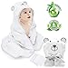 Eccomum Baby Hooded Towel Organic Bamboo Baby Bath Towels for Toddlers, Ultra Soft, Super Absorbent Thick, Large 35" x 35", Cute Ear Design, 2 Washcloth, Perfect Baby Shower for Boys and Girls primary
