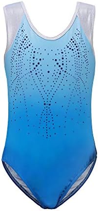 Girls Gymnastics Leotards One-Piece 5-14 Years Shiny Practice Outfit