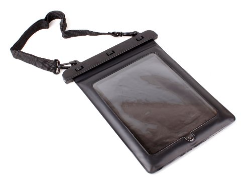 Black Transparent Water Resistant Secure Tablet Slide-In Carry Bag For Barnes & Noble NOOK HD Tablet 8GB Snow (BNTV400-8GB-WHT) - by DURAGADGET